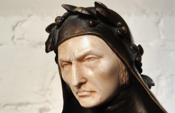 Антикварная бронзовая скульптура бронза и слоновая кость Данте Алигьери